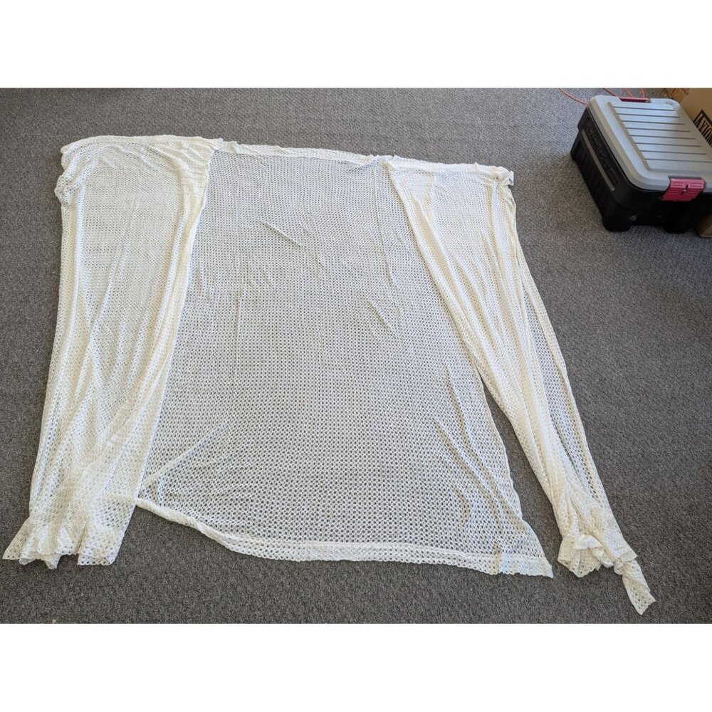 Vintage Set 3 Shabby Chic Floral Lace Curtain Panel Cottagecore 62" W x 74” L